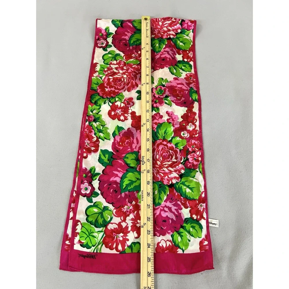 Vintage Rose 100% Silk Scarf Rectangle by Worthington Y2K‎ 52